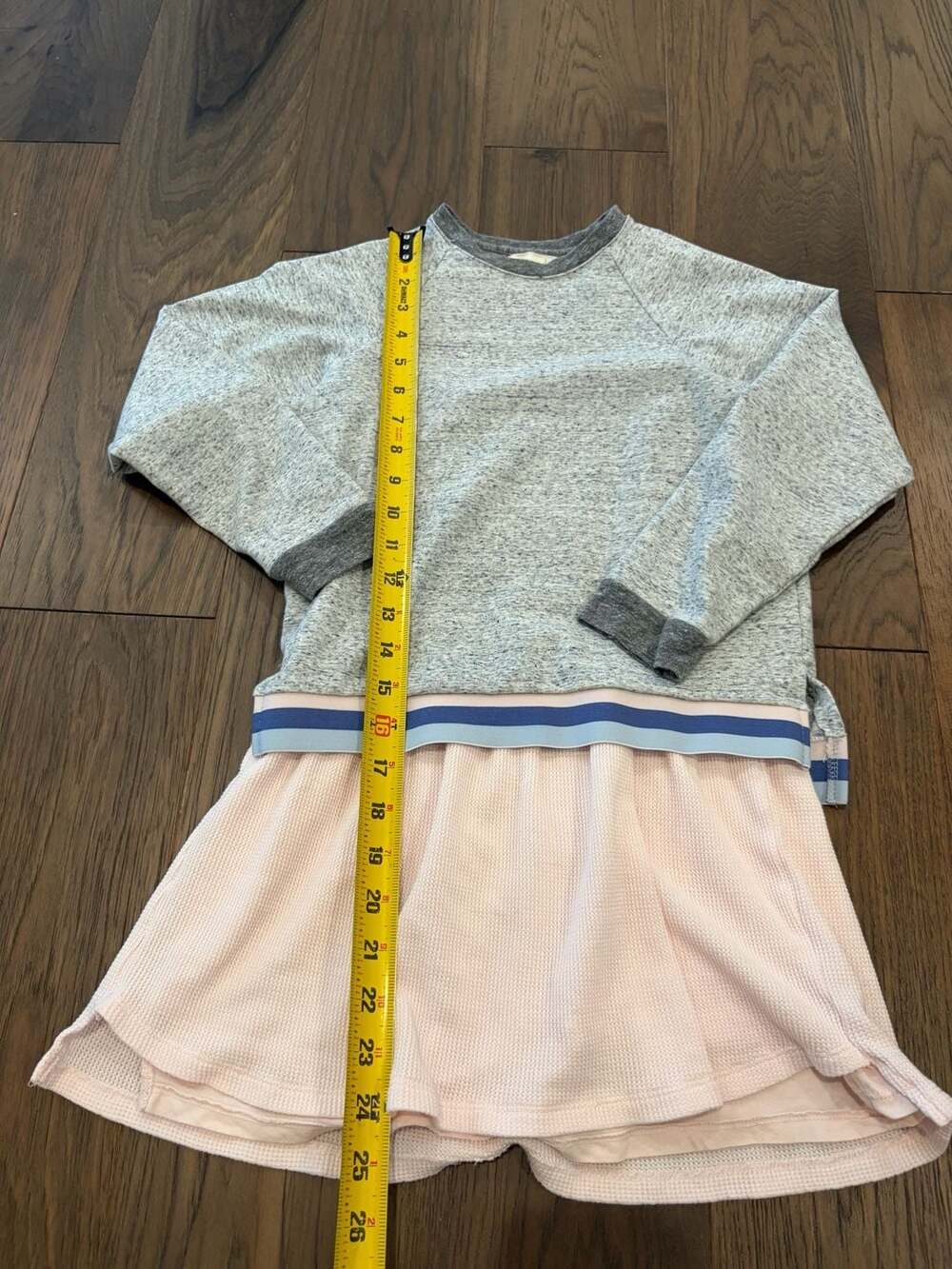 Miki Miette Sweatshirt Dress Size 7Y Gray Pink